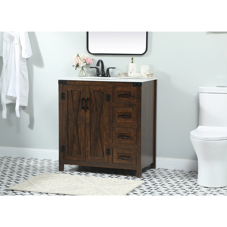 Trask 32 Single Bathroom Vanity with Engineered Marble Top